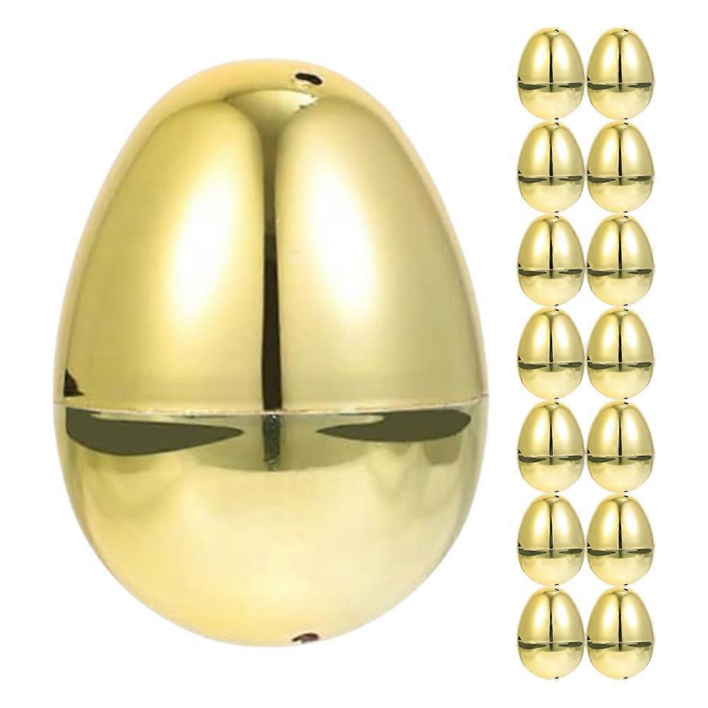 Golden Easter Decoration Decorative Artificial Easter Eggs for Decorating 15Pcs