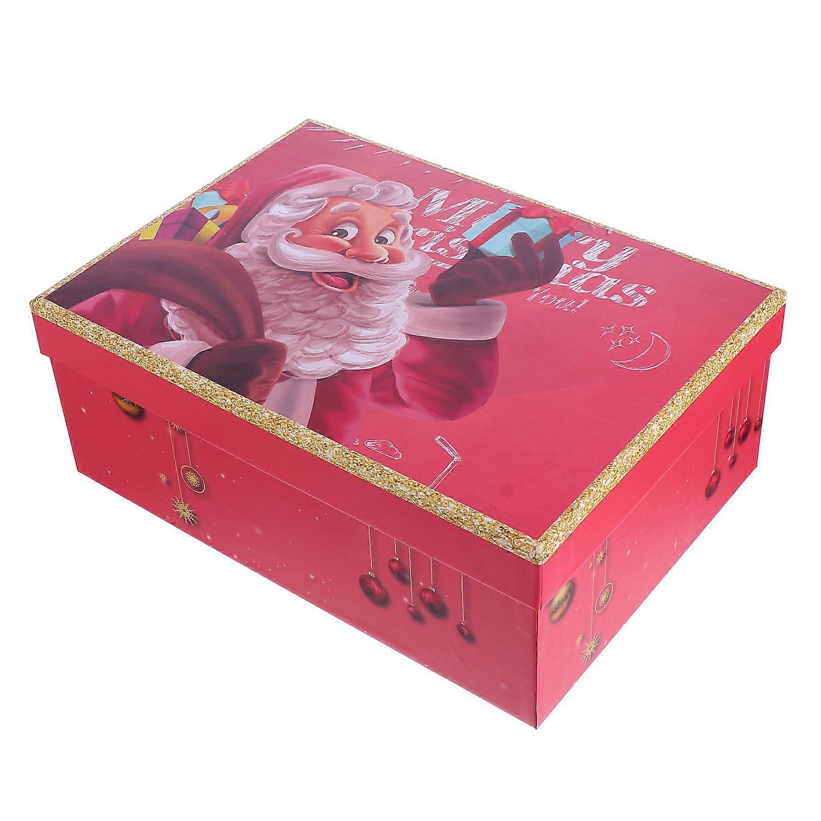 Present Boxes Rectangular Shape Durable Paper For Christmas Eve Red 28X20X10.8CM 1Pcs