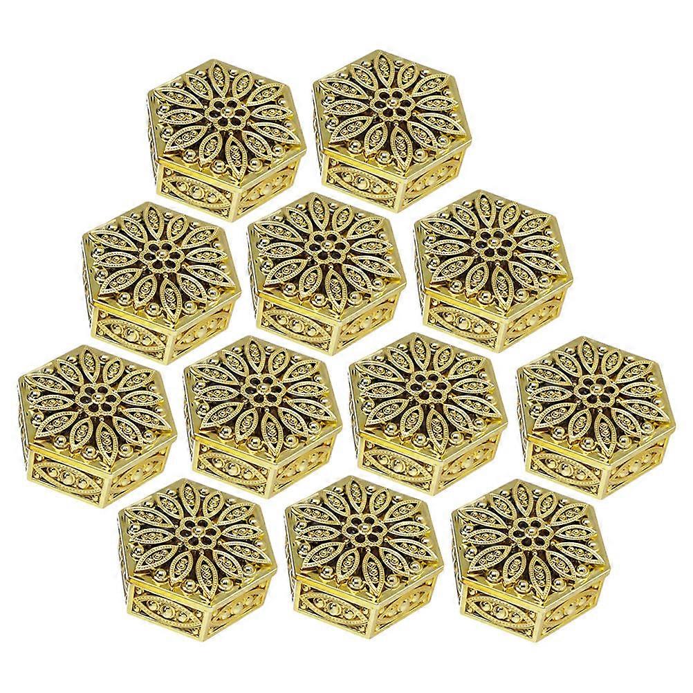 Golden Decorative Candy Case Candy Box for Storage 12Pcs Plastic