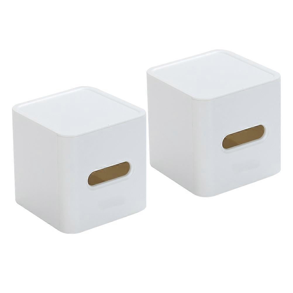 Tissue Paper Box Cube Plastic Roll Paper Holder for 2Pcs Bathroom