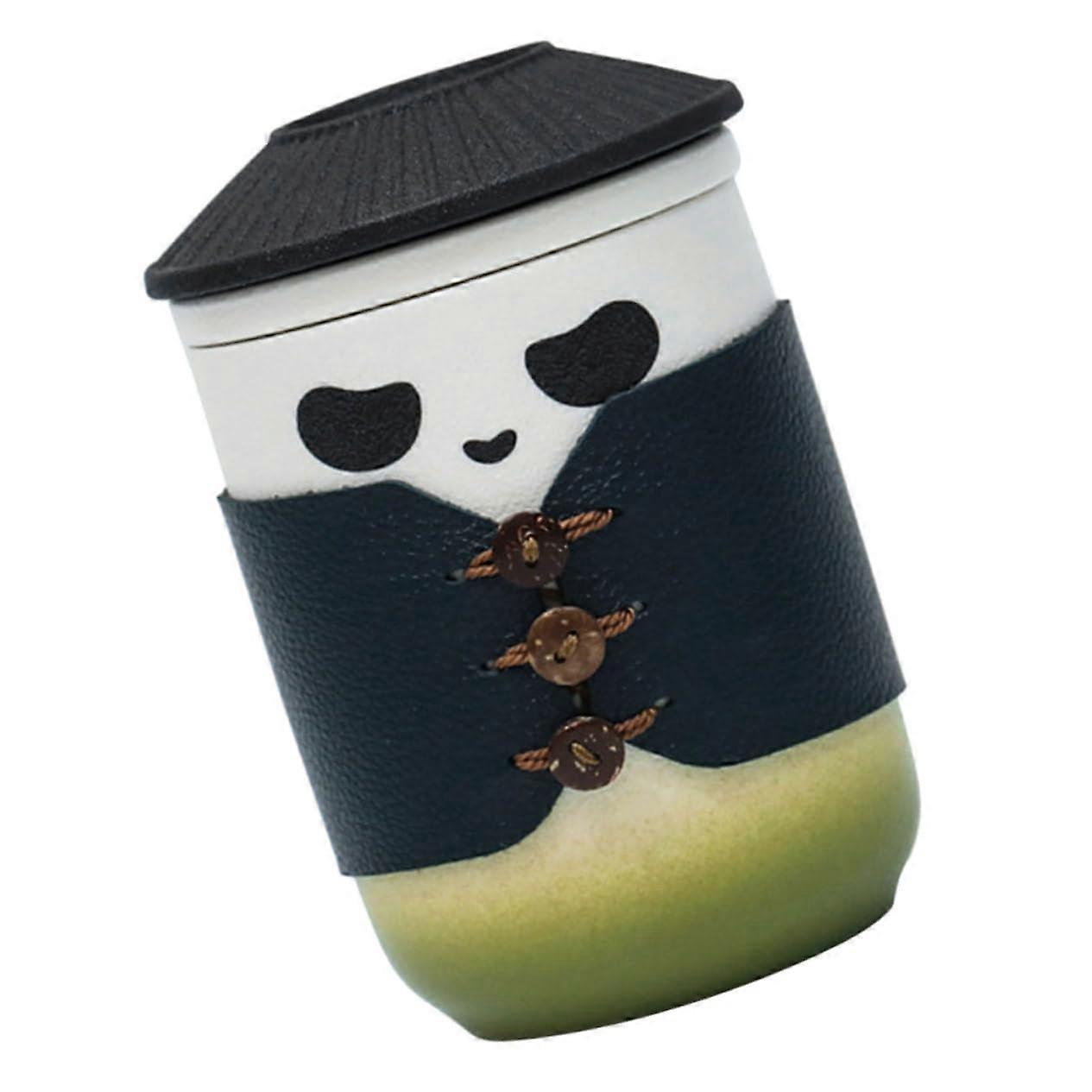 Ceramic Tea Cup with Infuser Creative Panda Design  Temp Resistant Mug for Home and Office Use