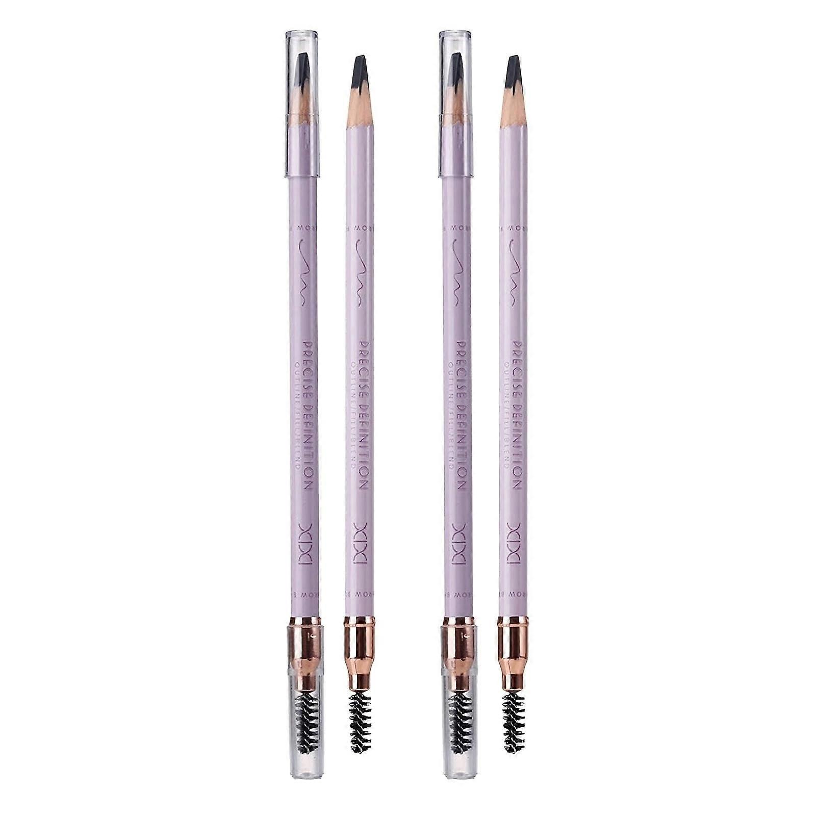 Waterproof Eyebrow Pencil Black DualEnded Angled Tip with Brush for Precise Brow Shaping