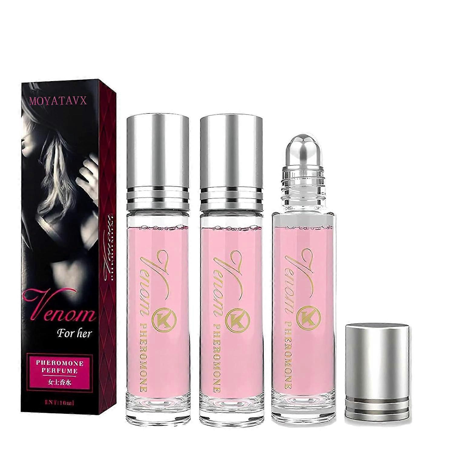 3PCS Long Lasting Pheromone Perfume Roll On Set for Women with Confidence Boosting Scent