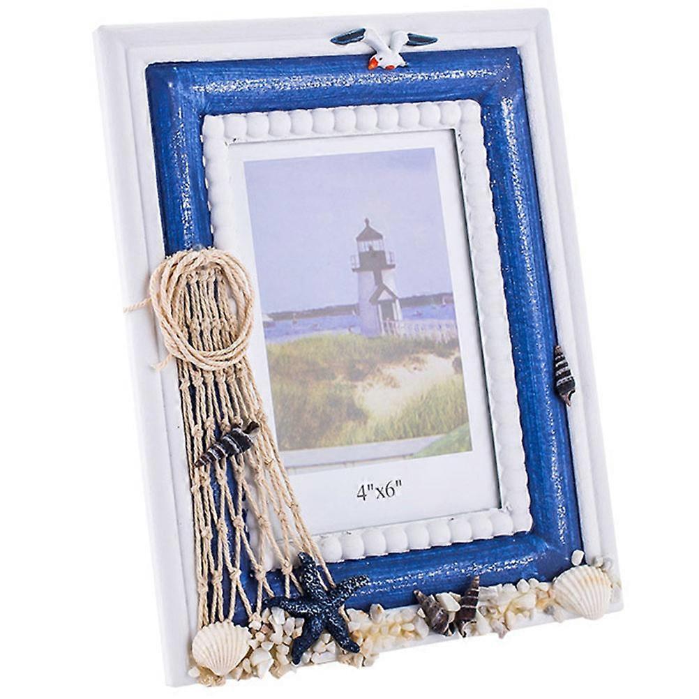 Nautical Photo Frame Pine Material for Decoration 1Pcs