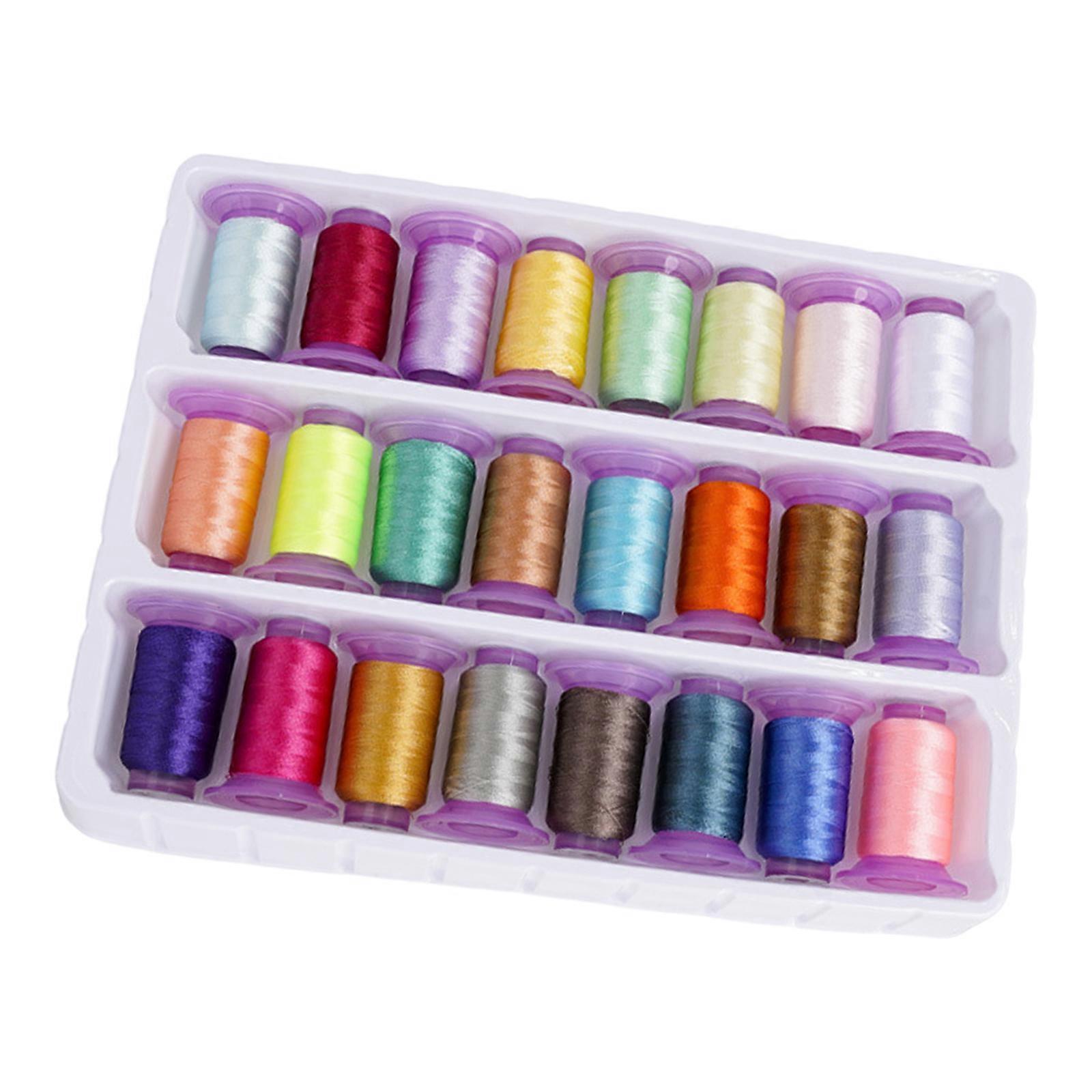 24 Spools Embroidery Thread Polyester Thread Embroidery Machine Thread 300yds Each for Sewing Machine Hand Quilting Multicolor