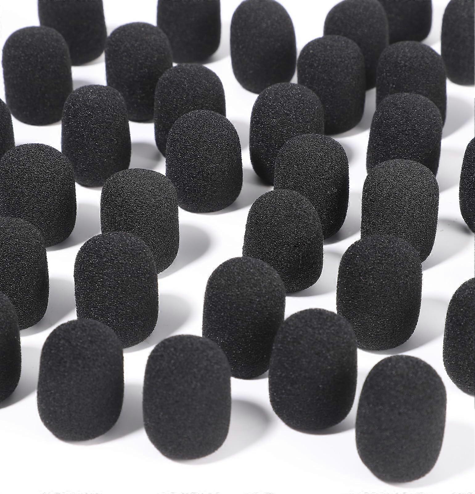 50 Pcs Headset Microphone Windscreen Foam Covers for Lapel Mics Noise Reduction Dust Protection