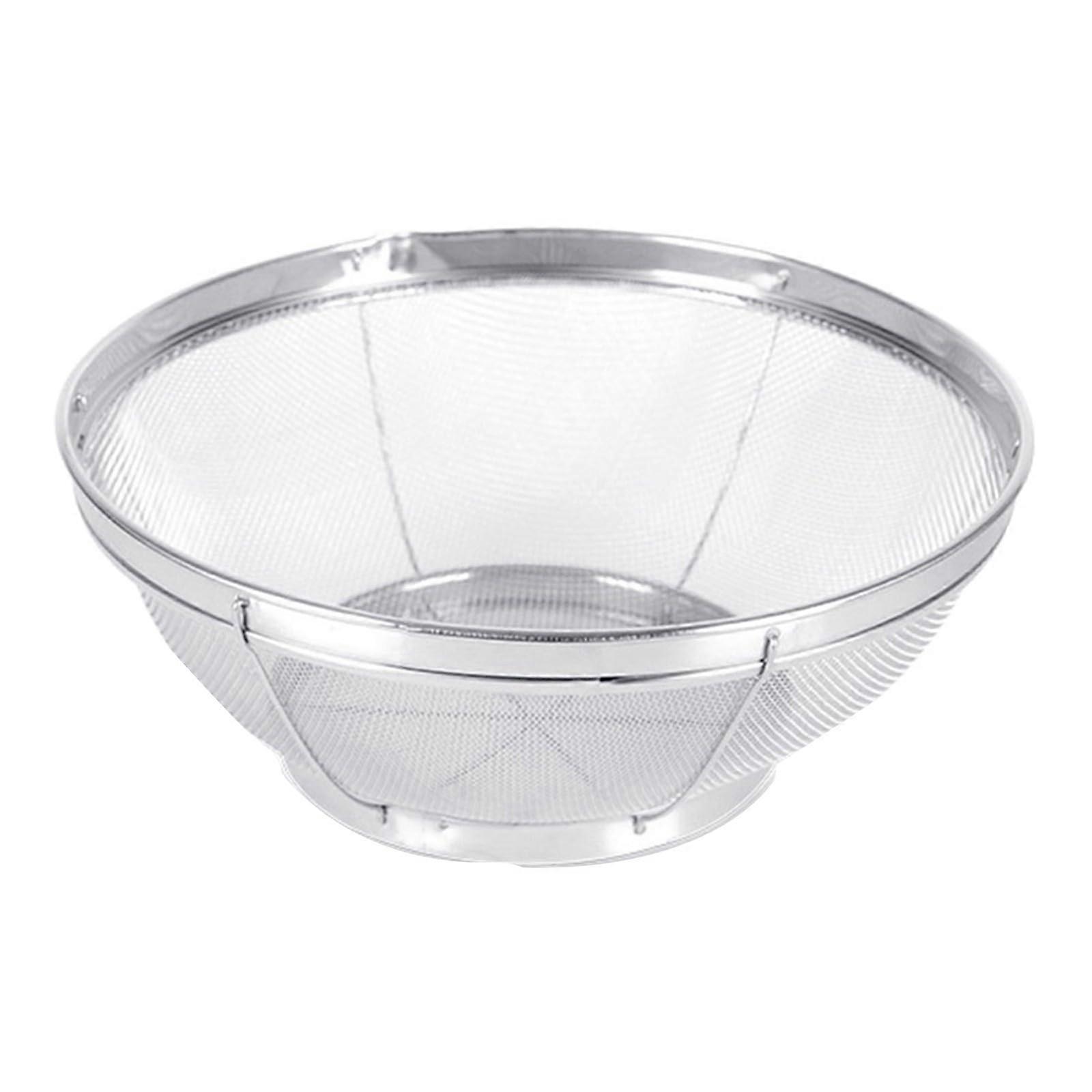 Stainless Steel Fine Mesh Colander with Handle for Pasta Vegetables and Fruit Draining