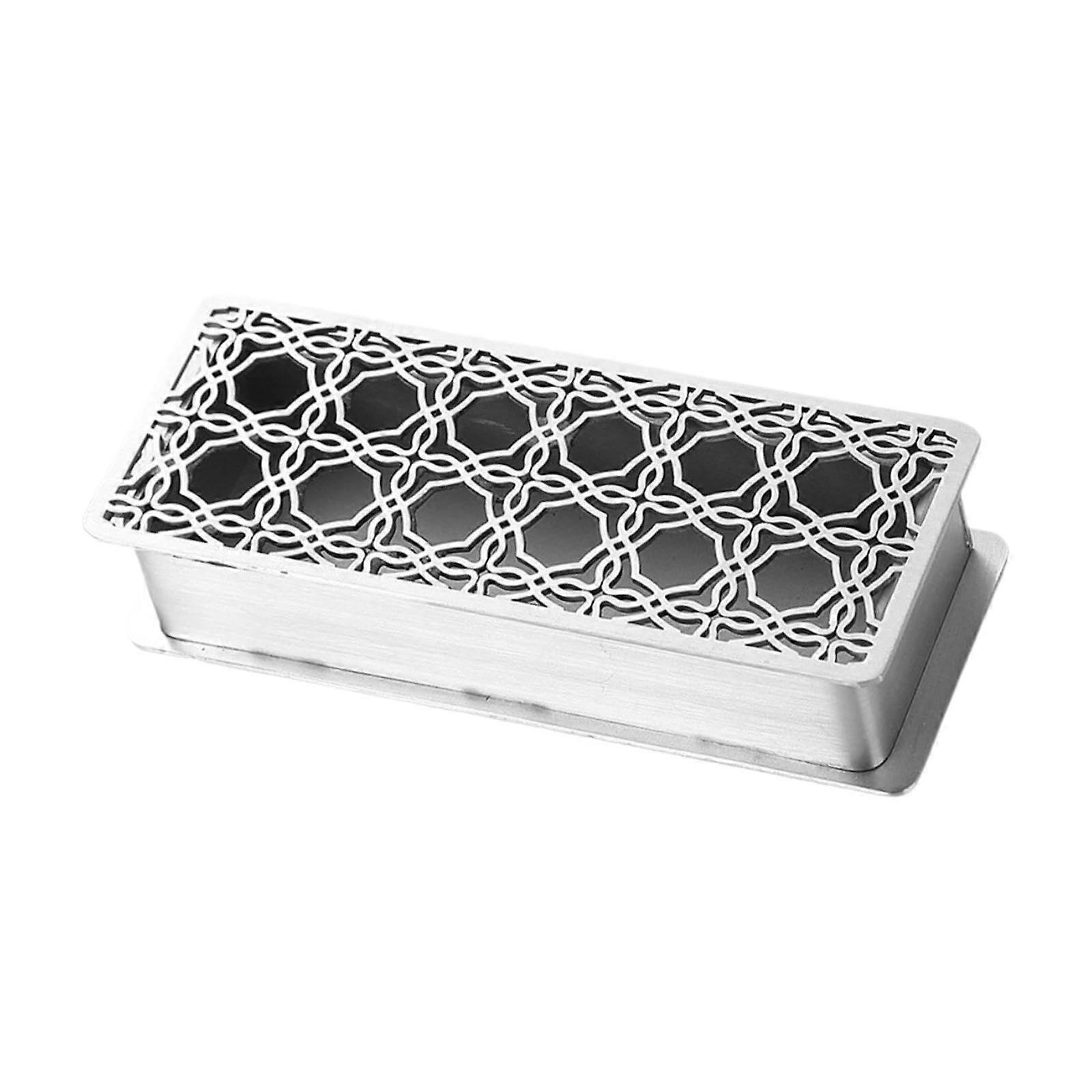 Silver Toothpick Holder with Elegant Hollow Pattern for Kitchen, Hotel and Restaurant Use