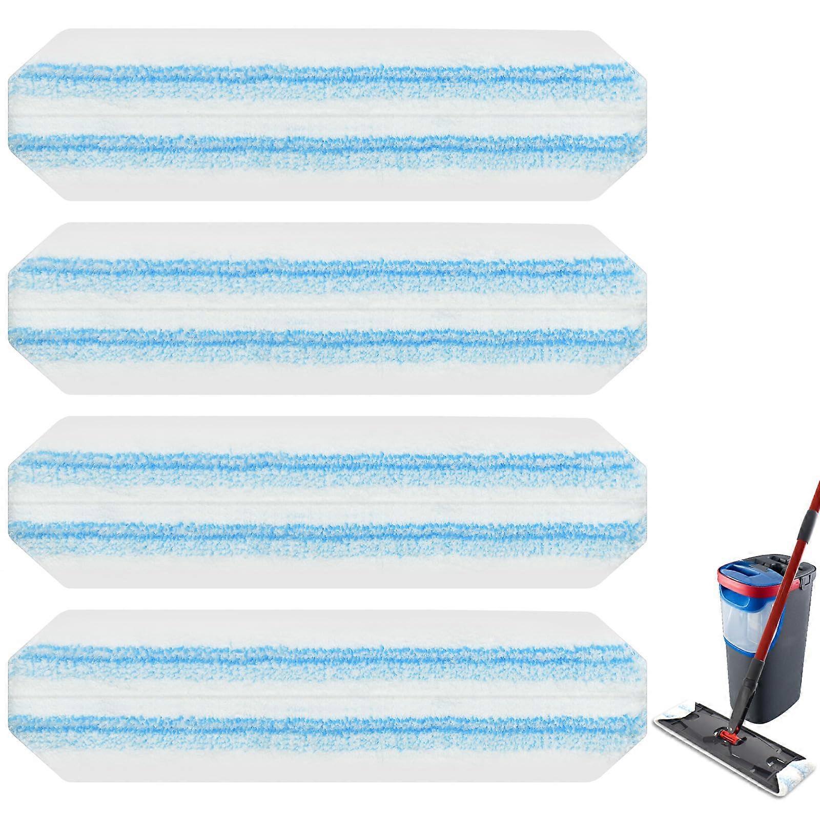 Replacement Pads for O Cedar H2Pro Flat Mop, Washable Microfiber Refills for Hardwood and Tile, 4 Pack