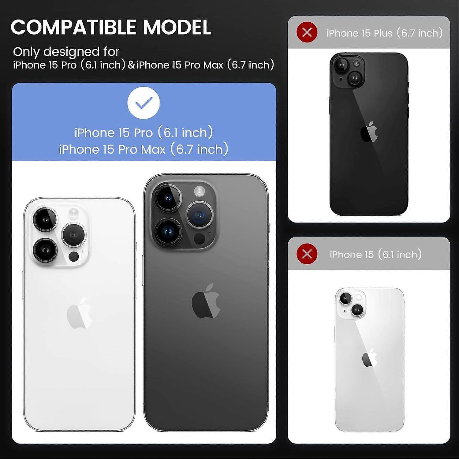 for iPhone 15 Pro/iPhone 15 Pro Max Camera Lens Protector, [Scratch Resistant] 9H Tempered