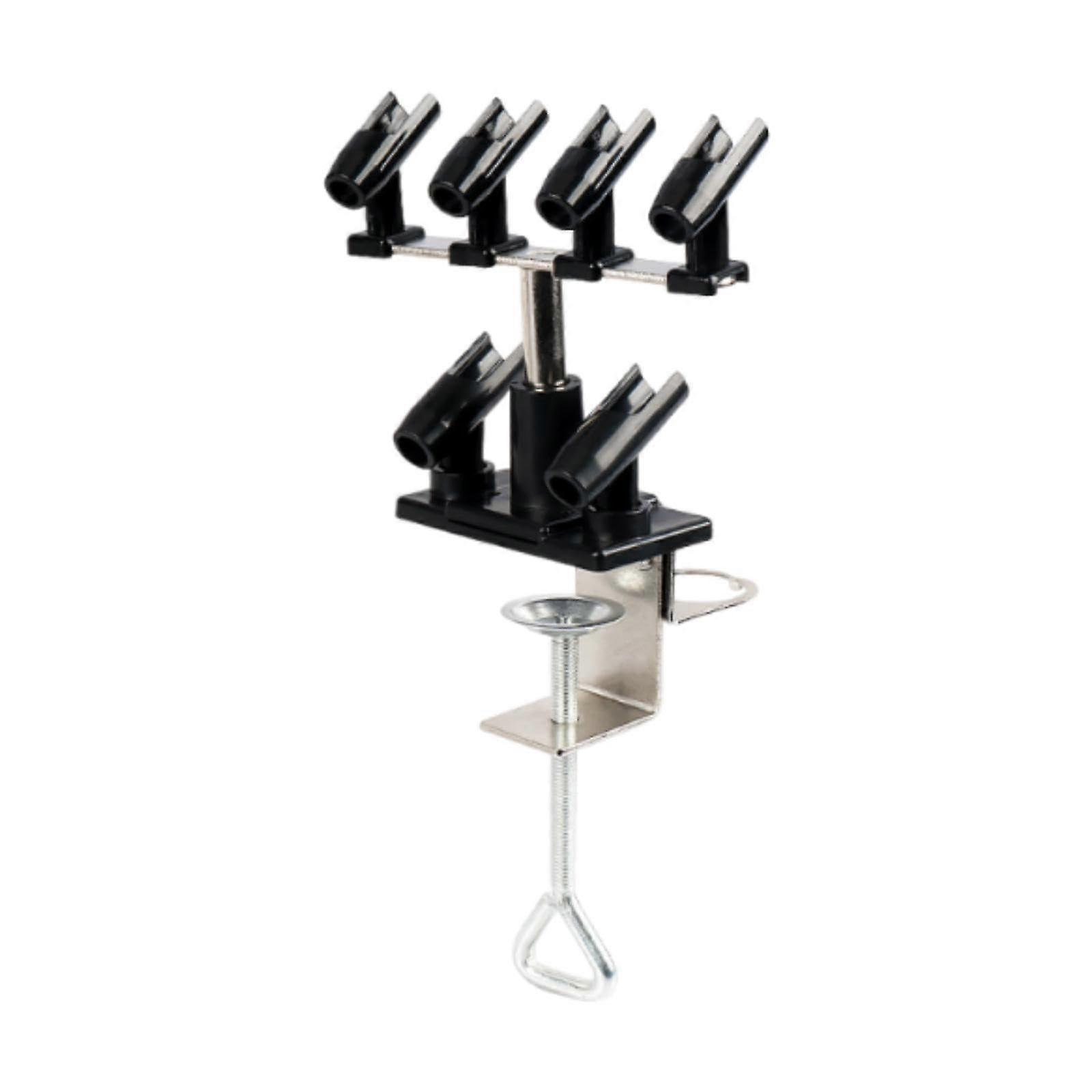 Clamp On Airbrush Holder for 6 Brushes, Adjustable Stand with Rust Resistant Finish