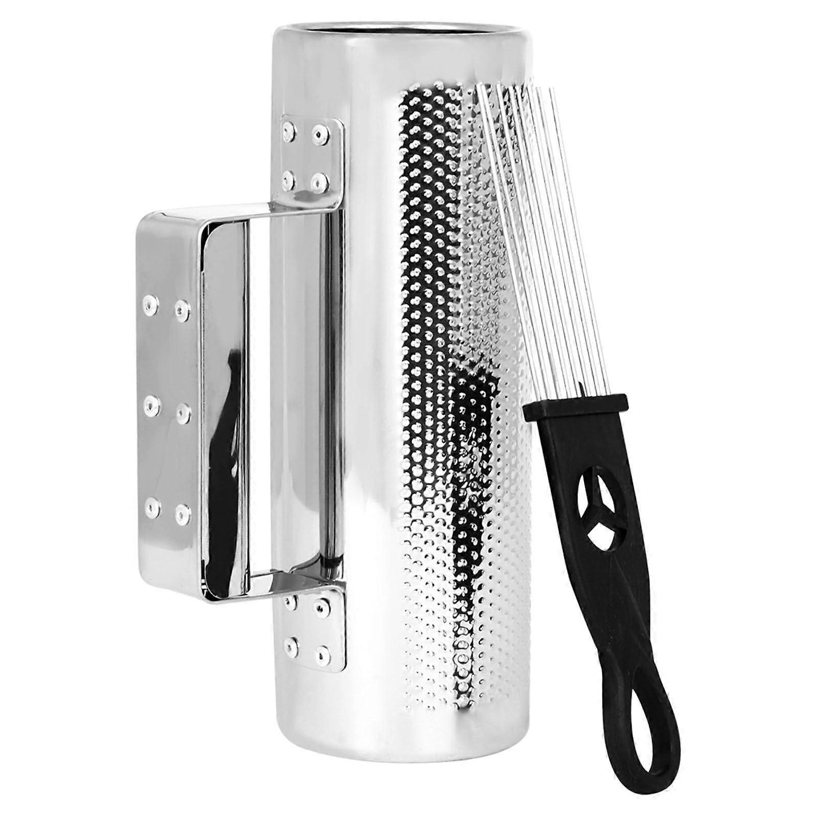 Metal Guiro Percussion Instrument with Scraper, Durable Metal Construction for Raspy Sound