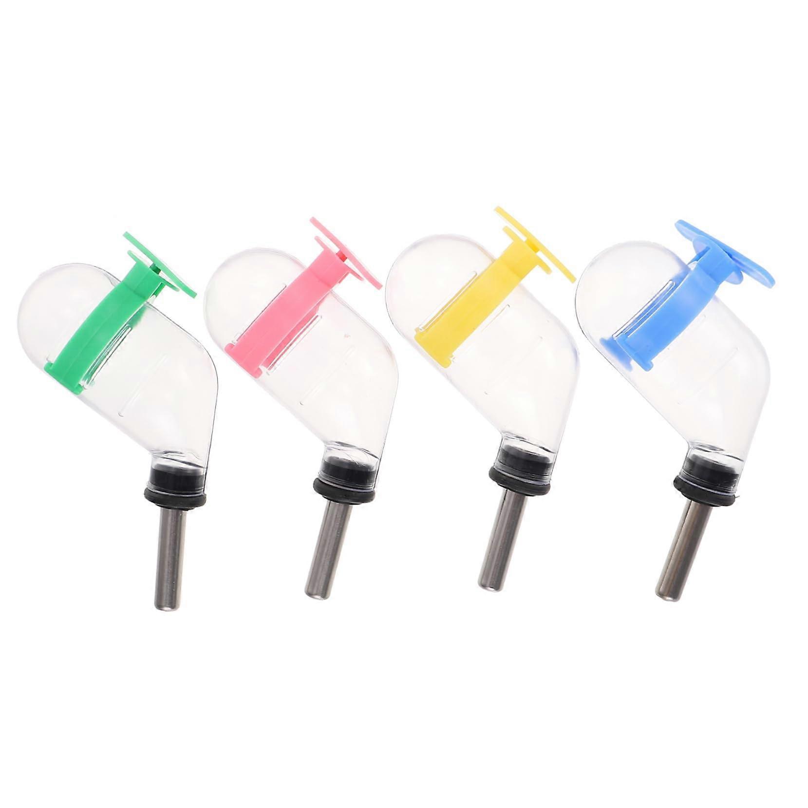 Hamster Water Bottle Leakproof Hanging Design Transparent Level Easy Refill for Rabbits 4pcs