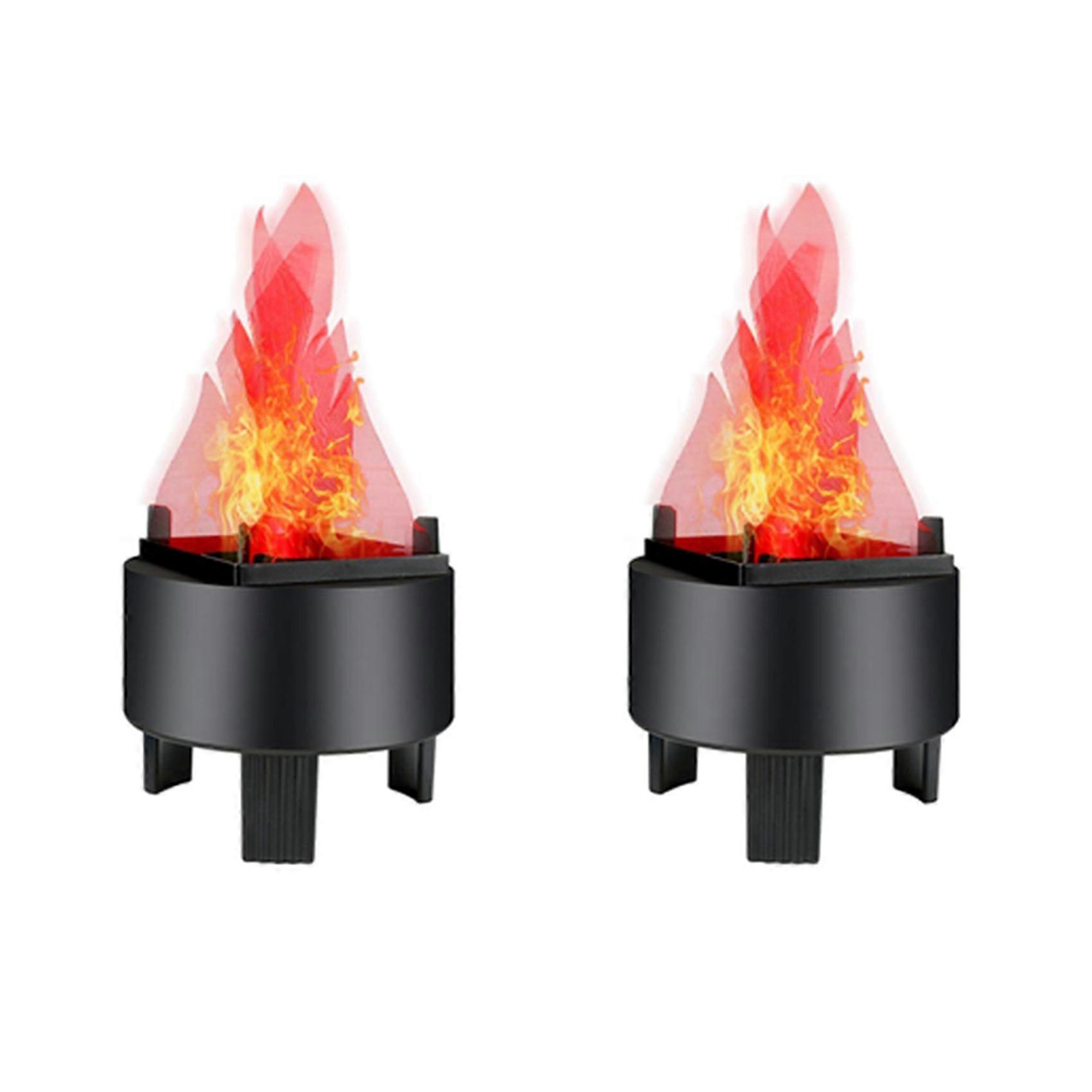 2X LED Fire Flame Effect Light Artificial Electric Flicker Campfire Lamp Party Decor Supplies US Plug
