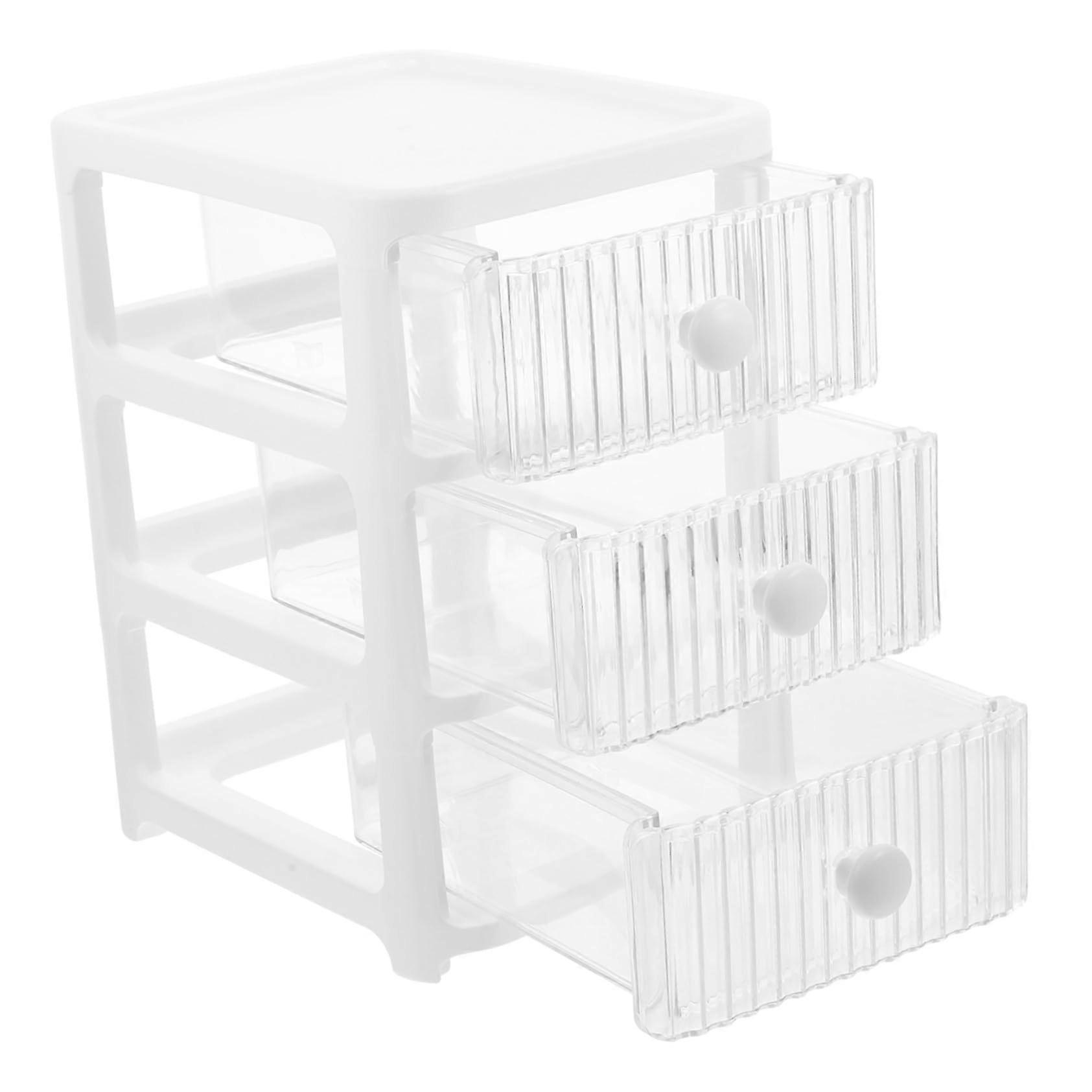 Desk Organizer MultiLayer Stackable Storage Box with Drawers for Office Home Makeup Supplies