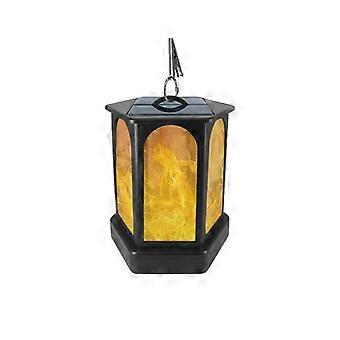 Solar Lantern Lights Dancing Flame Waterproof Outdoor Hanging Lantern Solar Flame Light Lighting Modes Dusk to Dawn Auto On/Off Landscape Lights for F