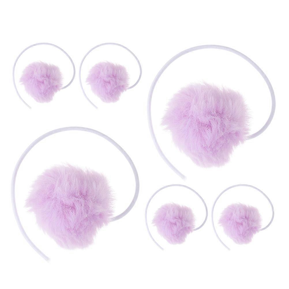 Interactive Cat Ball Toy for Scratching Post Replacement 6Pcs Violet Plush