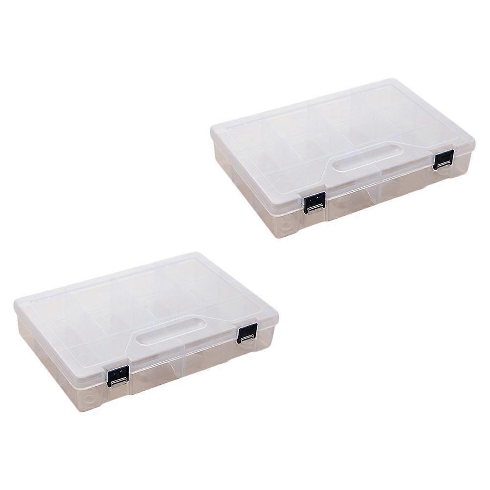 Multi Grid Storage Tool Storage Tray Rectangular Shaped Space Saving For Nail Art Tools Home Organization 2Pcs