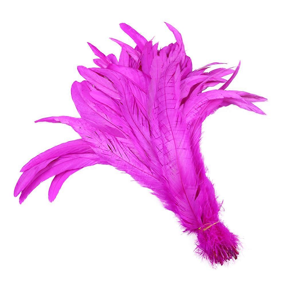 Natural Rooster Tail for Decorating 50Pcs Rosy Tail Rooster