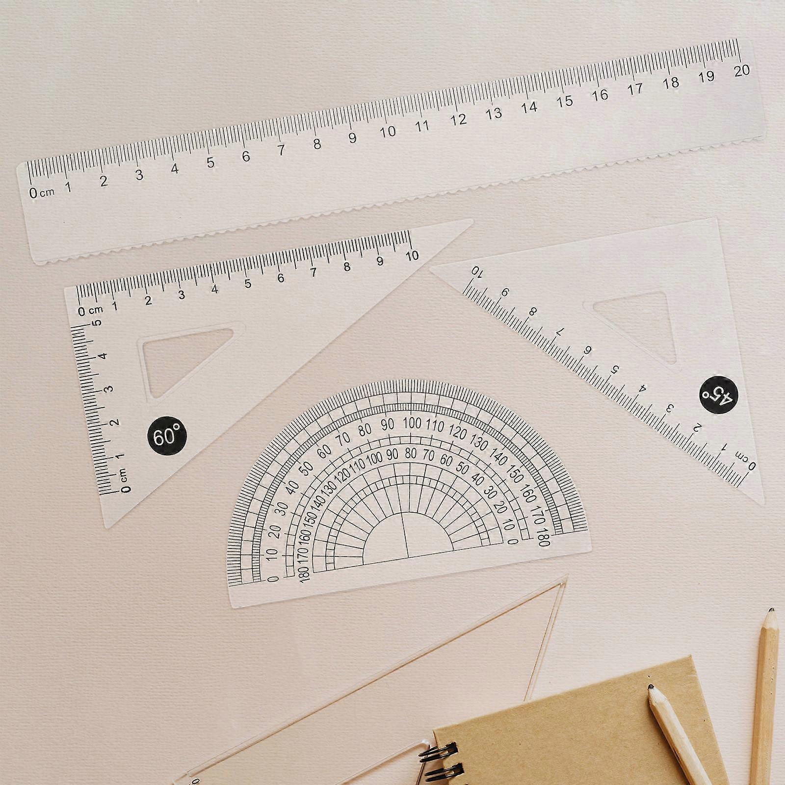 ABS Geometry Drawing Ruler Set for Design Use 1Set Portable Stationery