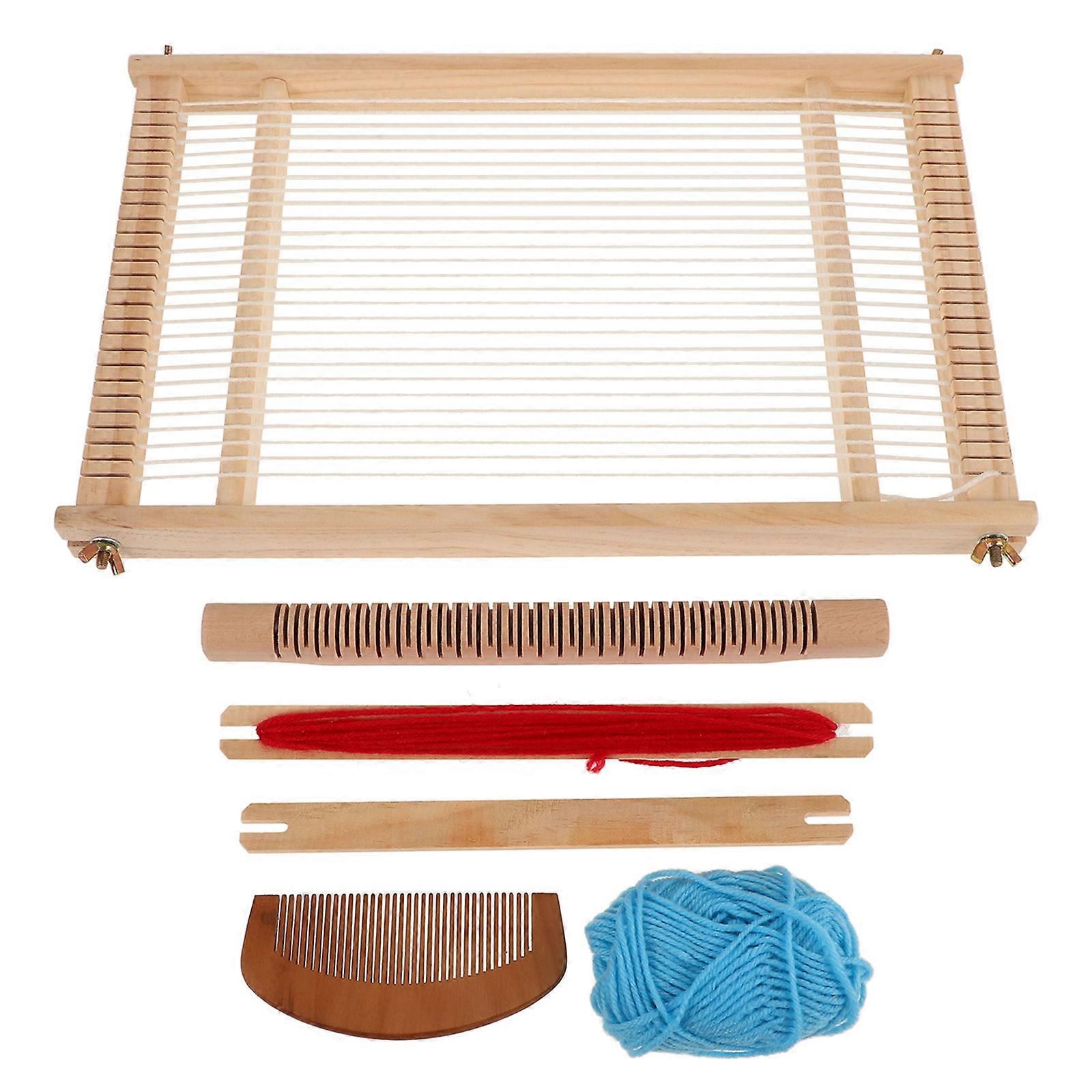 Weaving Tools Wooden Loom For Diy Teaching Hand-Woven Rectangular Shape Beech Wood 1 Set