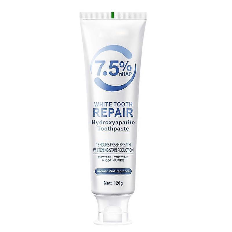 Hydroxyapatite Toothpaste 7.5% for Sensitive Teeth, Fluoride Cool Mint, Deep Cleaning 4.23oz