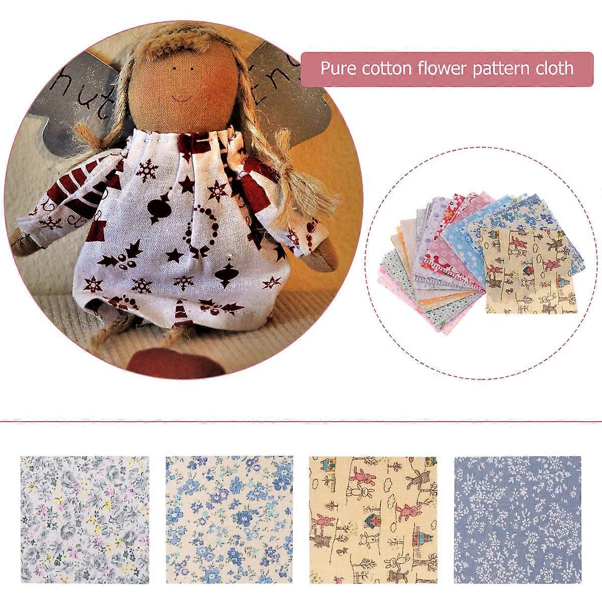 Patchwork Fabric DIY Cotton Cloth for Craft Projects 50Pcs Assorted Color Sheets