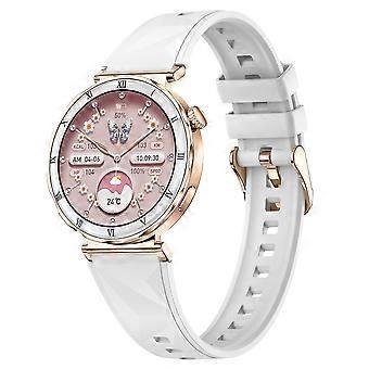 i222 1,19 inch AMOLED-smartwatch voor dames, gezondheidsmonitor, fitnesstracker, siliconen bandje