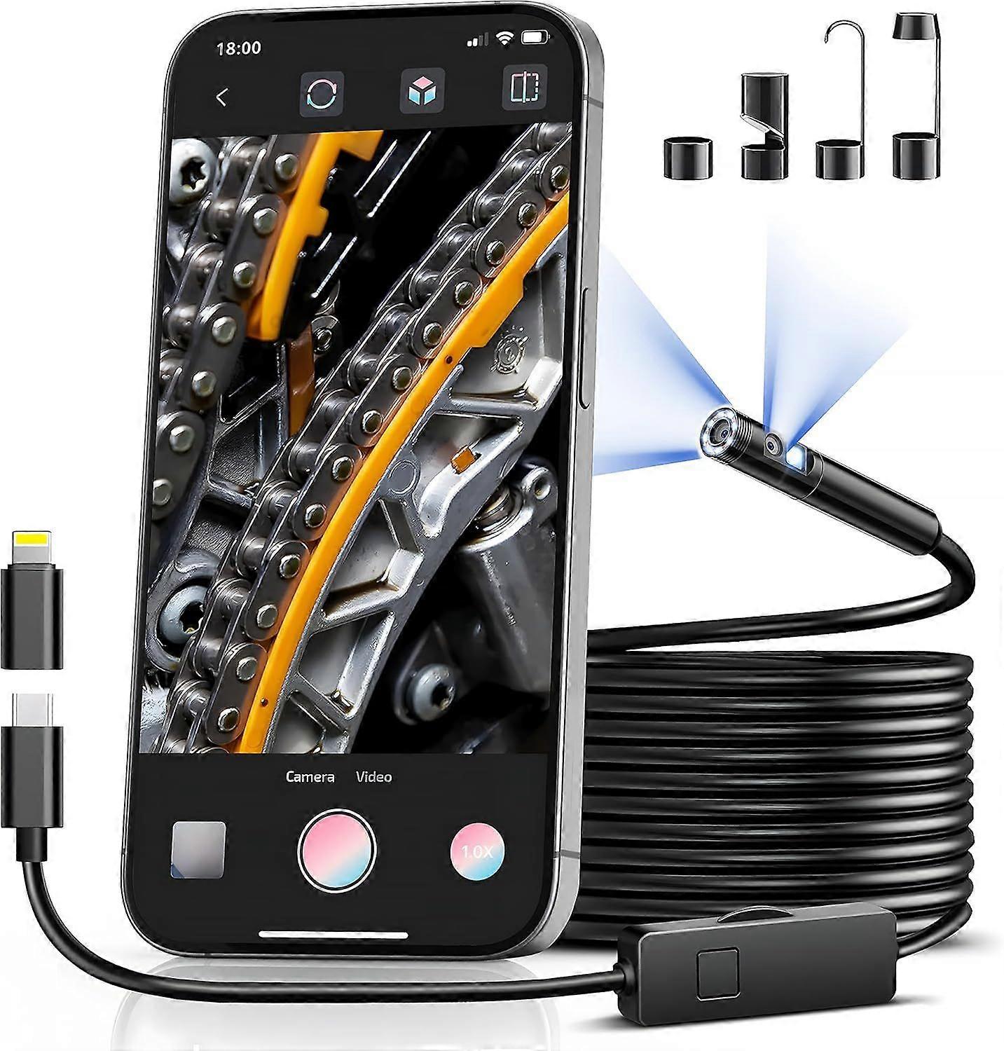 [Dual-Lens] Borescope,Endoscope Camera with Light,1920P