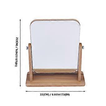 Espelho de maquiagem de mesa Espelho portátil Espelho cosmético de madeira para casa (cinza)