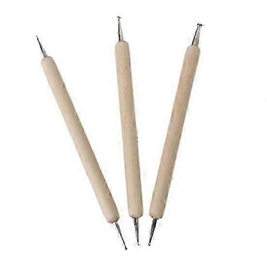 3 Pcs Ball Styluses Tools Set Embossing Pattern DIY Clay Sculpting Modeling