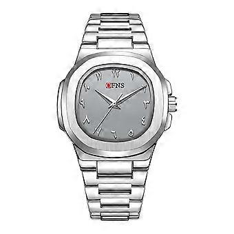 Women's Oval Dial Silver Metal Band Casual Business Sport Watch