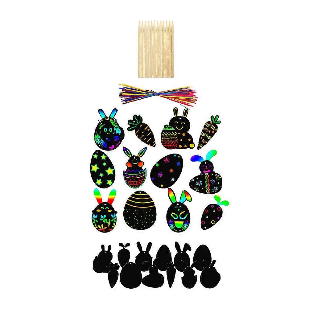 Kids Scratch Paper Craft Set for Easter 1Set Rainbow Scratch Paper