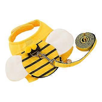 Dog Vest Harness and Leash Set for Pet 1Set Lightweight Yellow Mesh Design