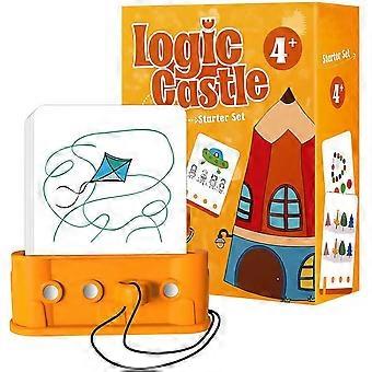 Montessori Logic Castle Card Game, Educational Logical Thinking Toy, Ages 4-6, Develops Problem-Solving & Fine Motor Skills, 3 Levels
