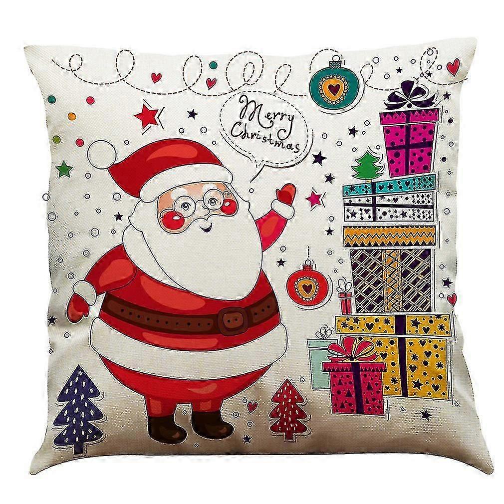 PDIN-Santa Print Christmas Pillowcase