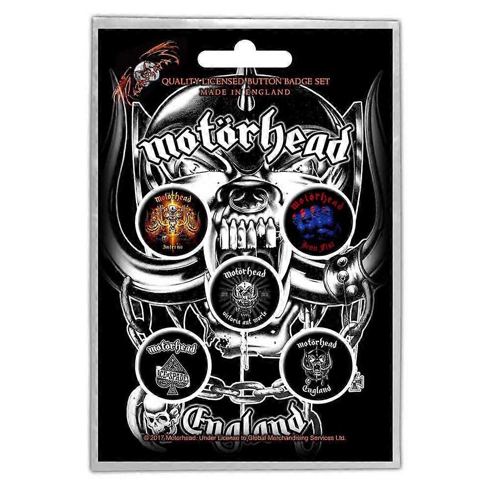 Motorhead England 5 x Pin Button Badge Pack