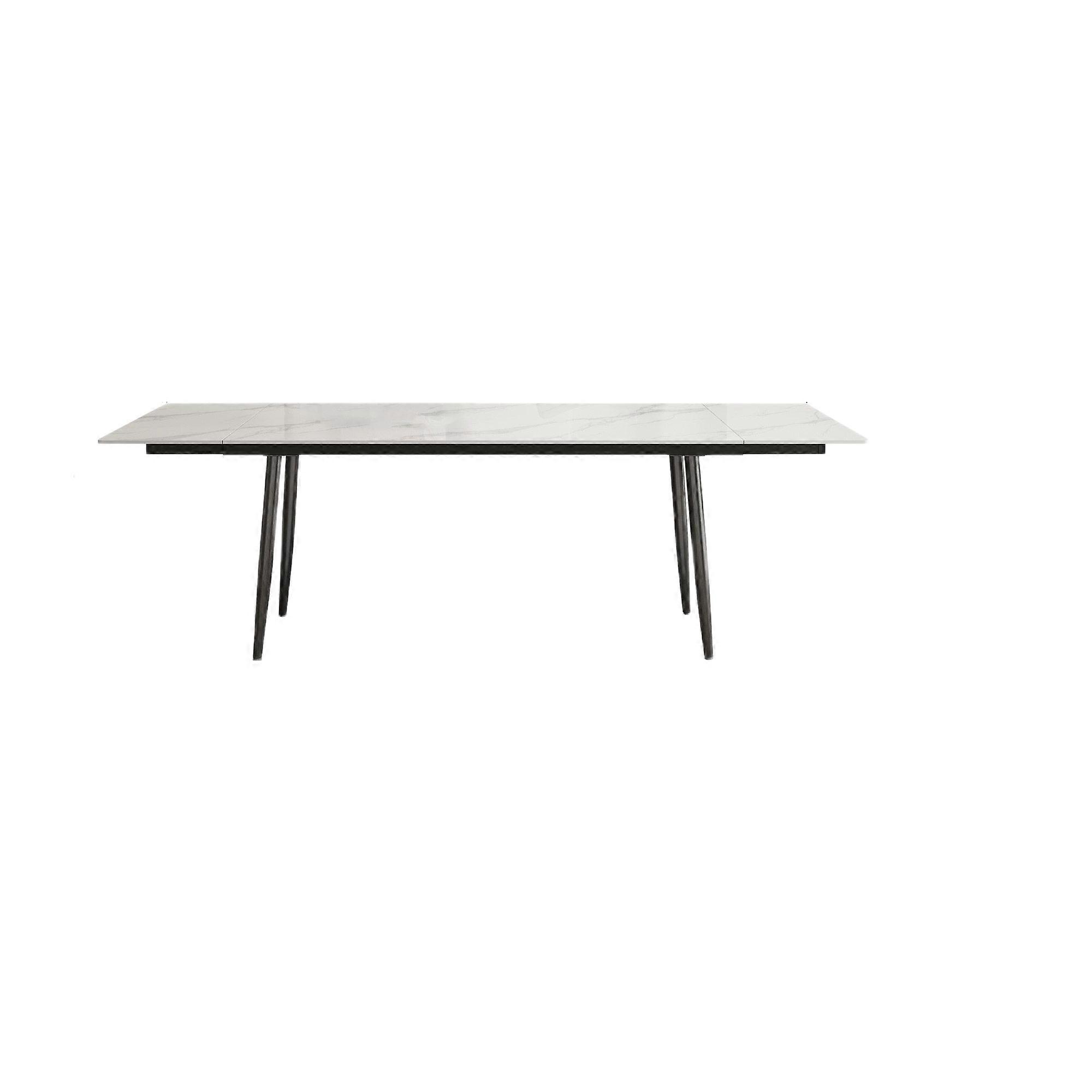 Extendable Marble-Effect Dining Table 240cm, Retractable Design