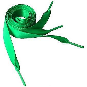 Paar 0.7M Silk Ribbon schoenveters Fashion Shoe Laces Flat Shoestring voor DIY schoenen decoratie (grasgroen)