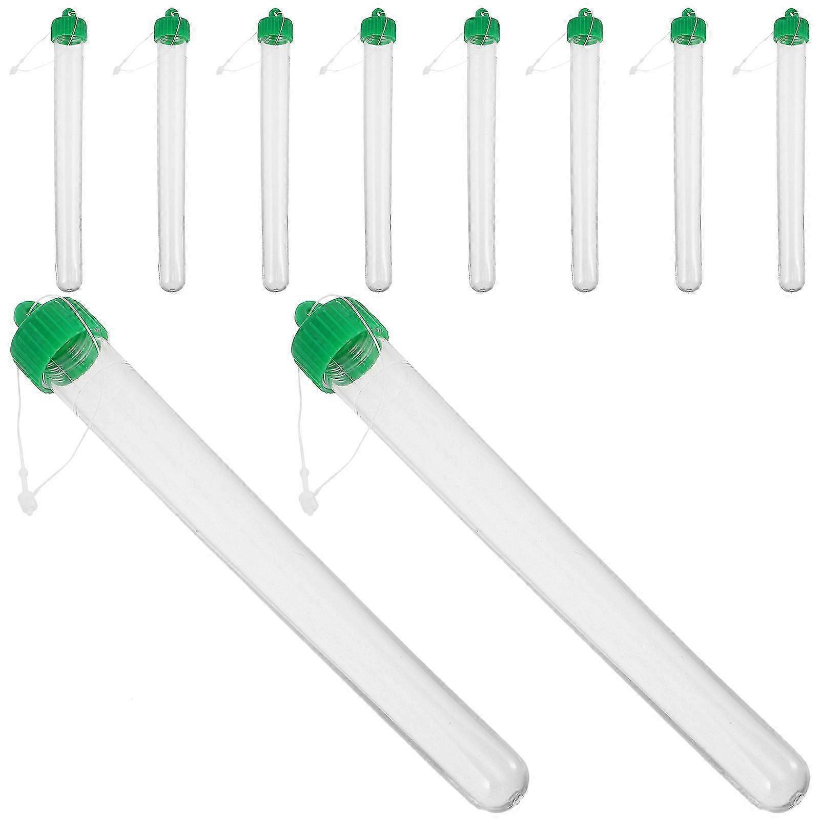 10pcs Test Tubes Sample Testing Tubes Liquids Storage Vials with Screw Caps Plastic Testing Tubes(20ml)