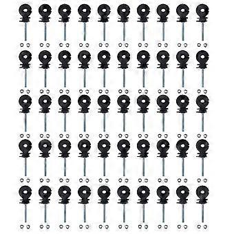 50 Pcs M6 Threaded Electronic Fence Insulation Nails Electric Fence Insulator Screw in Insulator for Animal Husbandry