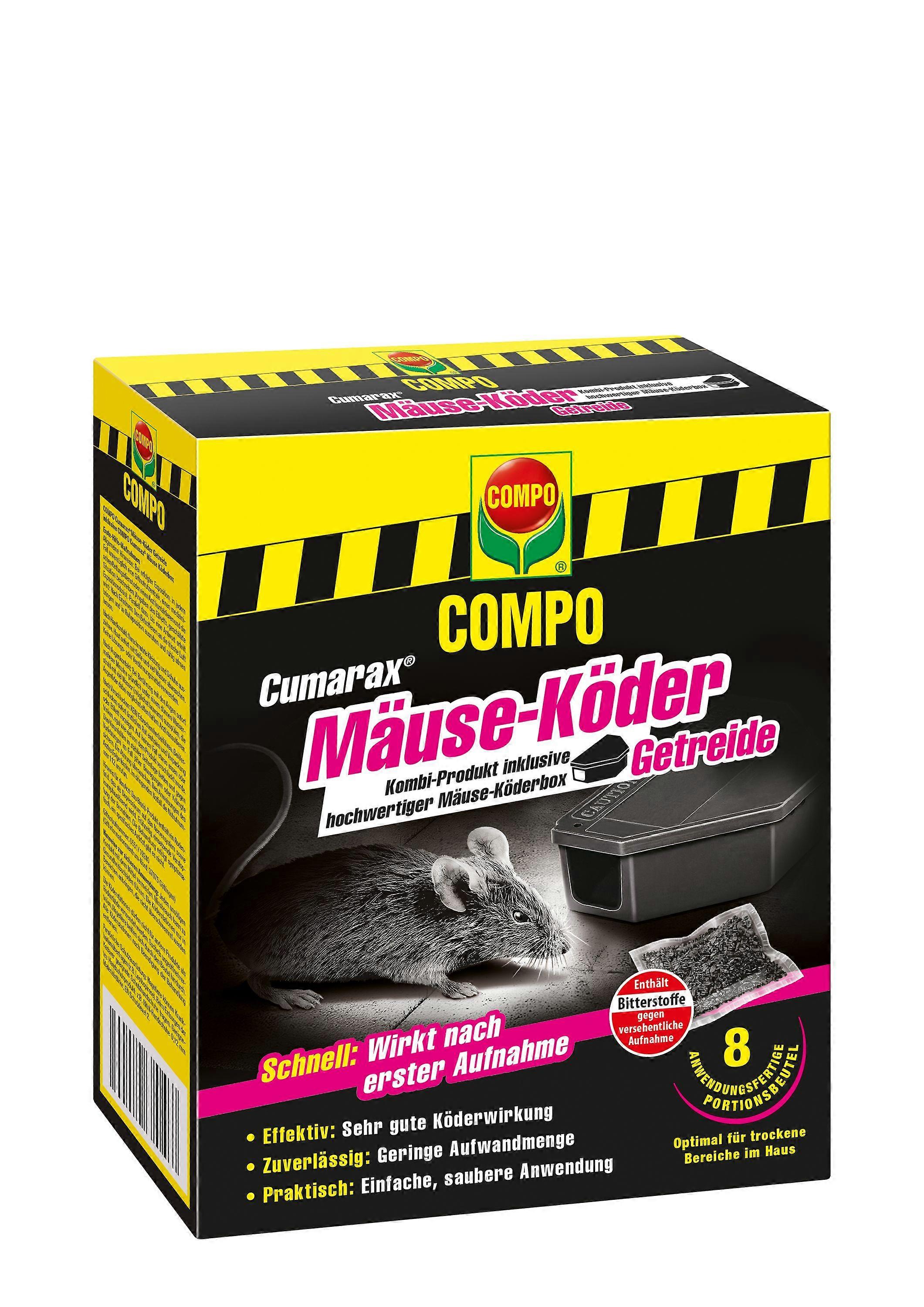 COMPO Cumarax® Mäuse-Köder Getreide, 80 g + 1 Köderbox