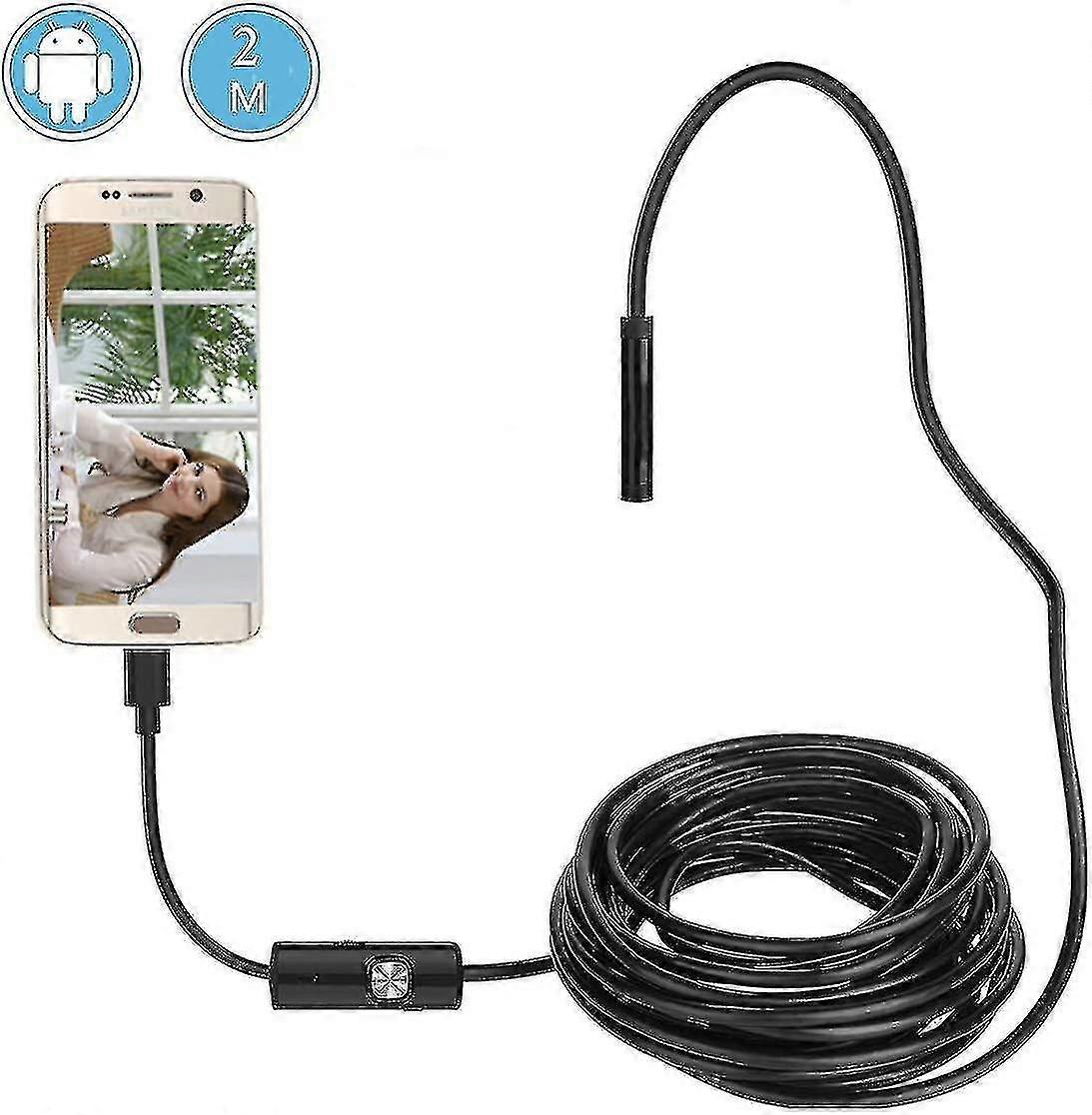 Endoscope, Usb Android Borescope Camera 7mm 720p Hd Zoomable Auto Focus Inspection Camera