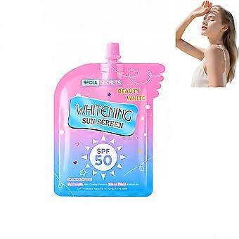 1/2/3 Pcs Glow Sun Cream SPF 50 Infused Centella Asiatica & Ceramide, Lightweight Hydrating Sunscreen, Portable Pouch Sun Cream 100ml