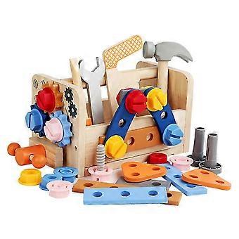Wooden Toolbox Toy Kids DIY Repair Tool Set Preschoolers Fine Motor Skill Toy