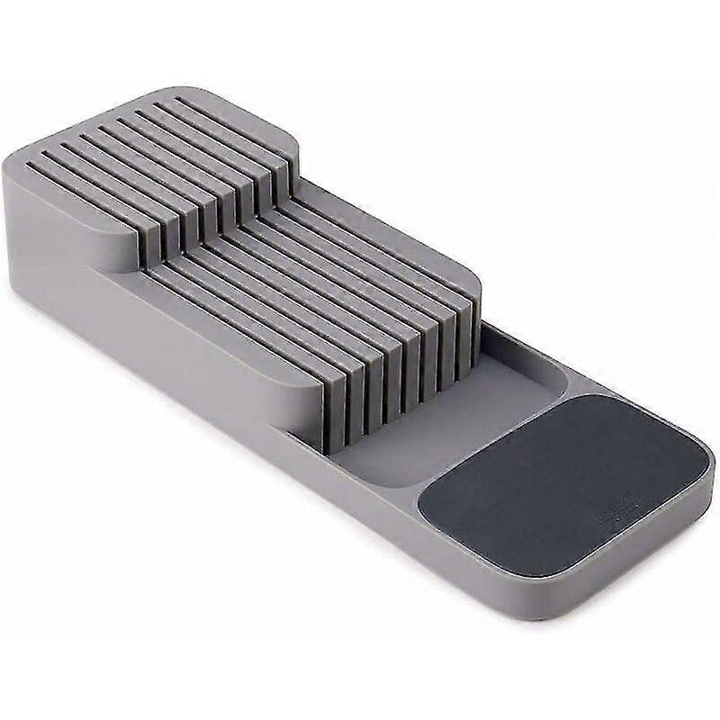Drawer Knife Rack, Kitchen Knife Storage - Plastic, Gray