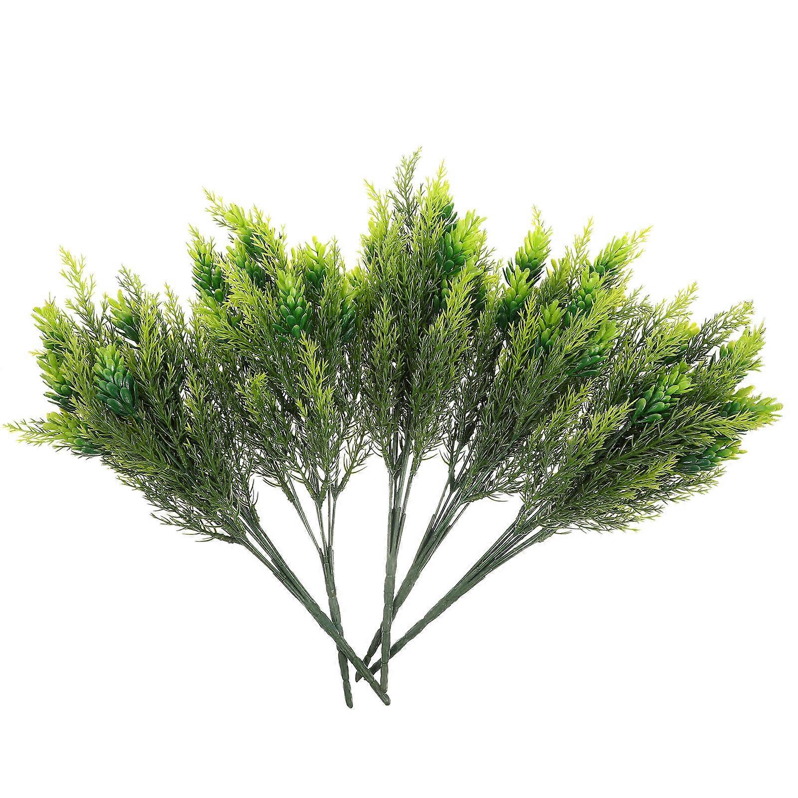 Simulated Pine Branches Plastic Material for Decor with 5Pcs Pine Cone