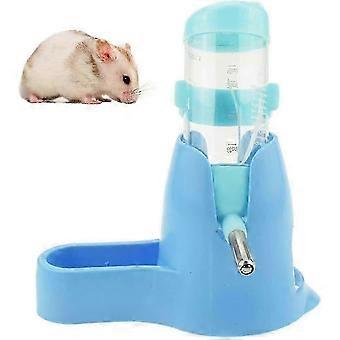 80ml Blue 3 In 1 Hanging Water Bottle Auto Dispenser with Base for Rat Mouse Hamster