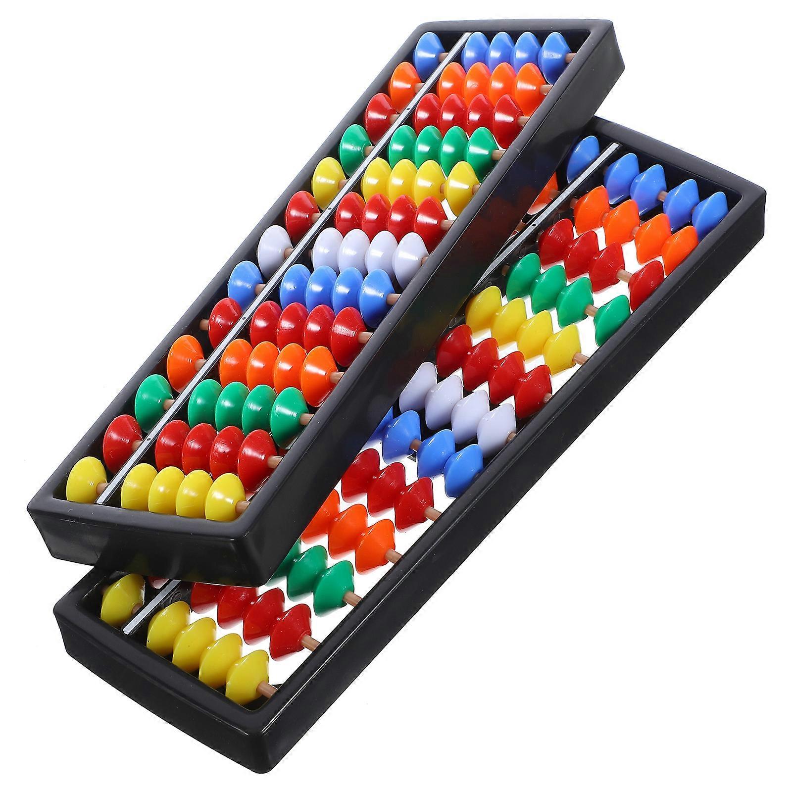 2pcs Chinese Plastic  Abacus for Math Practical Calculating Chinese Abacus Educational Math Learning Abacus