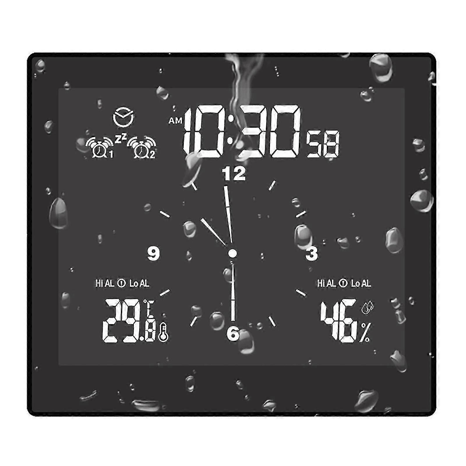 Multifunctional Bathroom Clock Creative Timer Alarm Clock Thermometer Hygrometer